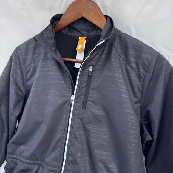 Lucy Windbreaker Jacket Black Gray Women's Medium Athleisure Lightweight Layer - Picture 4 of 13